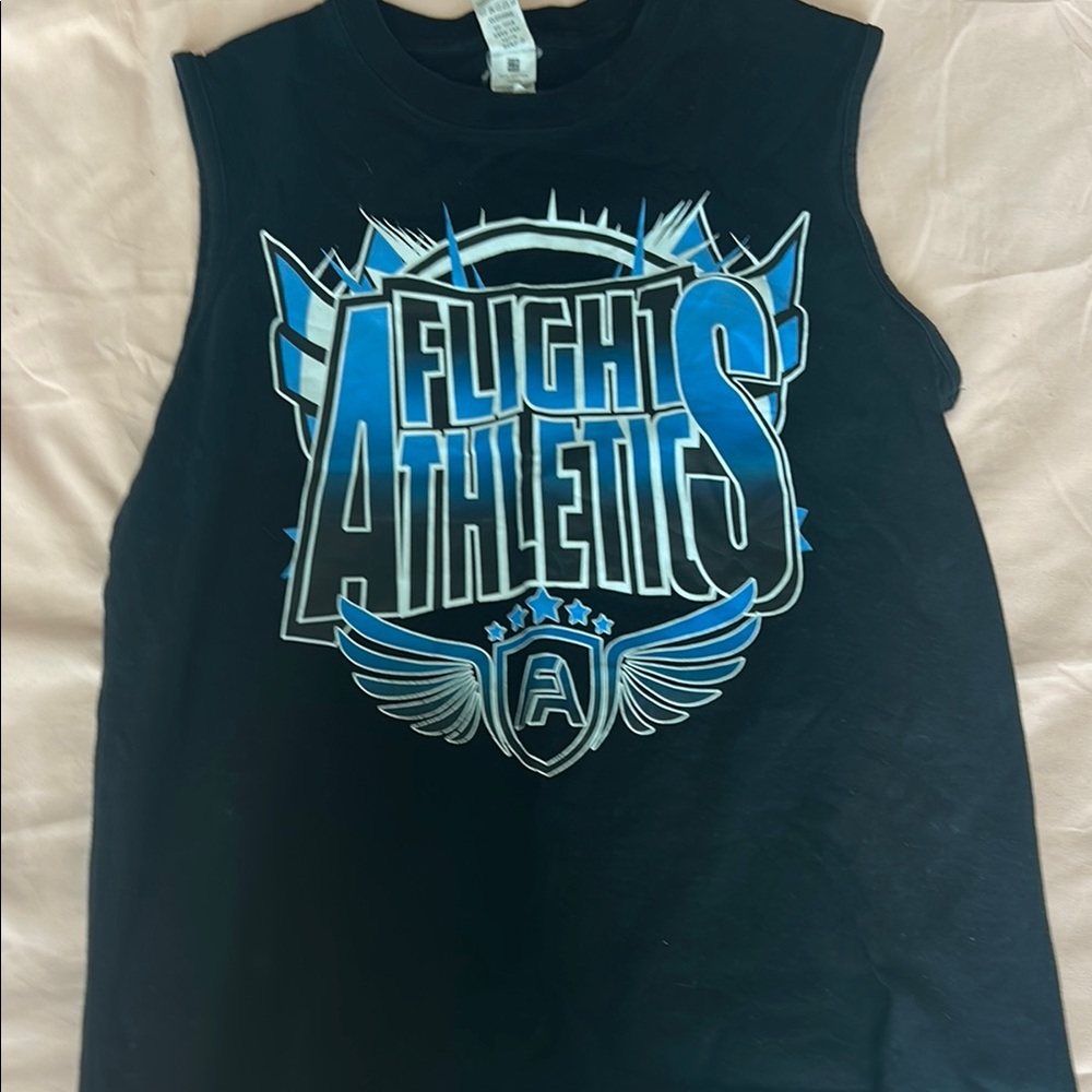 Black and Blue Graphic Athletic Tank Top